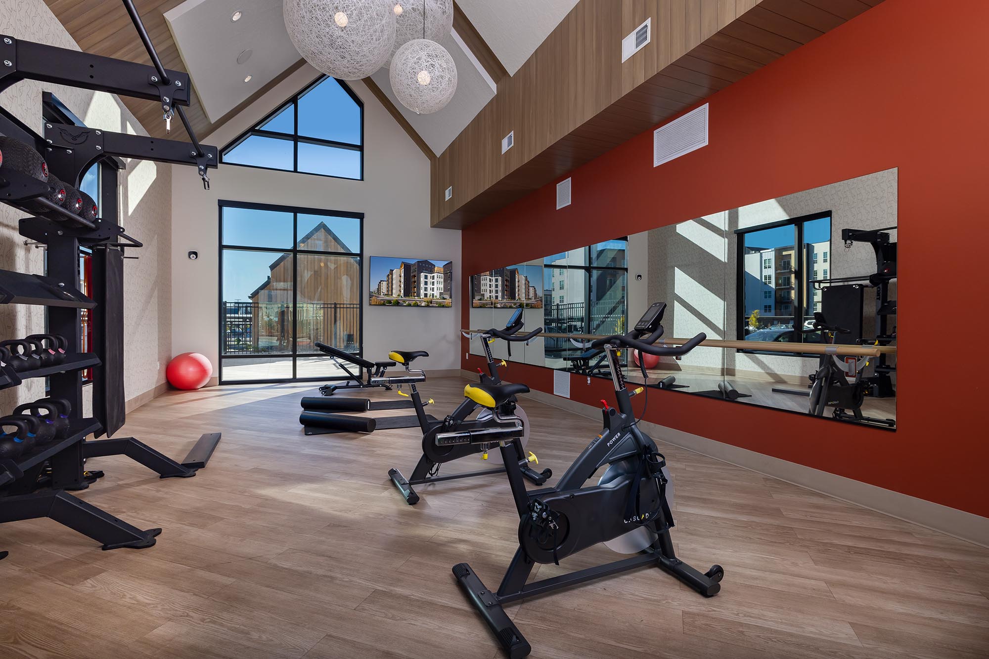 Solhavn-Apartments-Interior-Clubhouse-Bike-and-Yoga-Room-Mirror-Angle